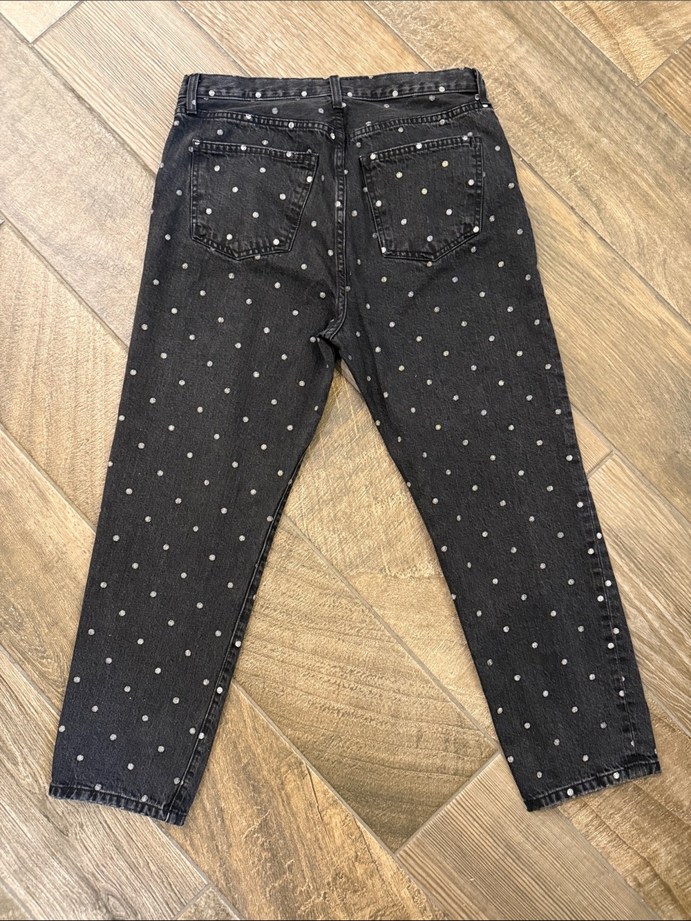 Current/Elliott Vintage Cropped Hem Black White Polka Dot Jeans Women’s Size 32 - Picture 4 of 10